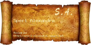 Sperl Alexandra névjegykártya